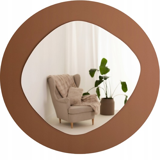 Lustro plama nieregularne 80x76cm ścienne nowoczesne salon pokój łazienka