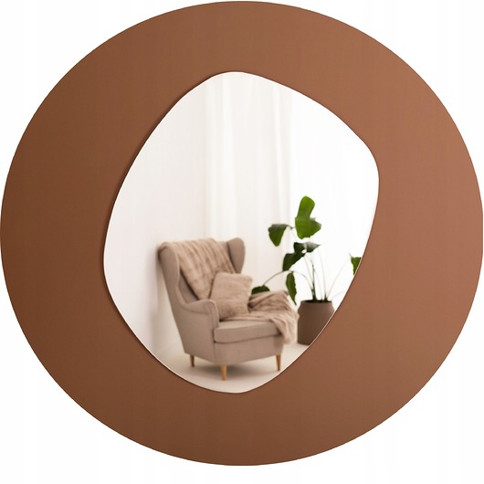 Lustro plama nieregularne 70x57cm nowoczesne ścienne salon pokój łazienka