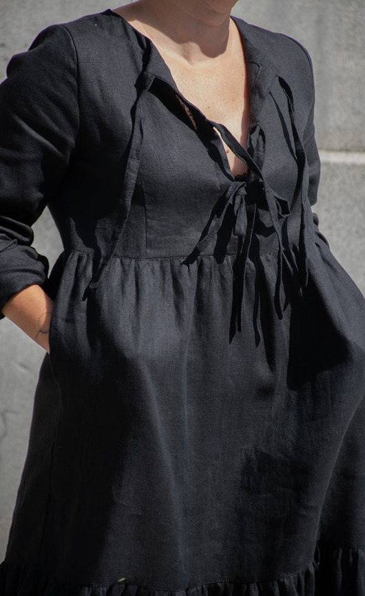 Lniana sukienka AKIKO 100% LEN