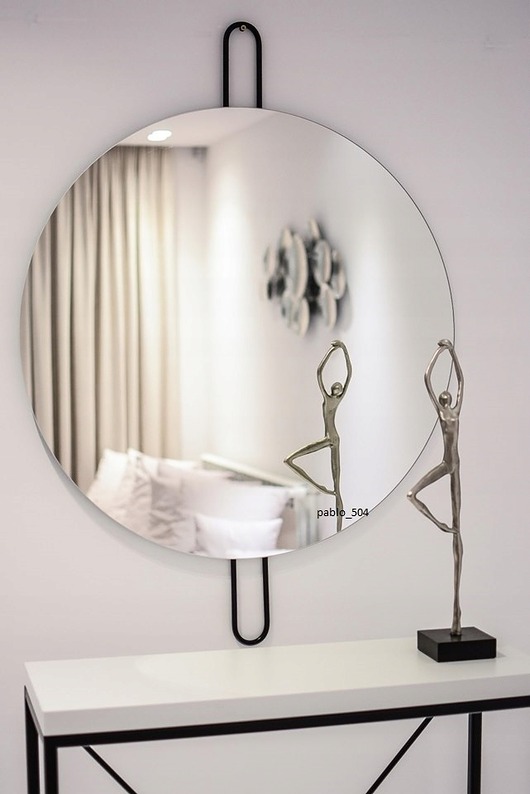 Lustro okrągłe owal 60cm ścienne industrialne loftowe salon pokój łazienka