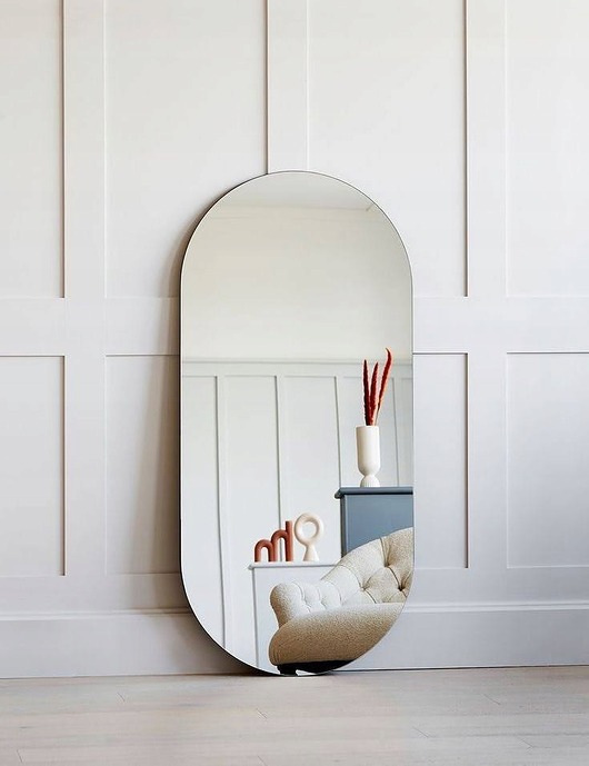 Lustro łazienkowe owalne camille 80x40 cm wiszące ścienne duże