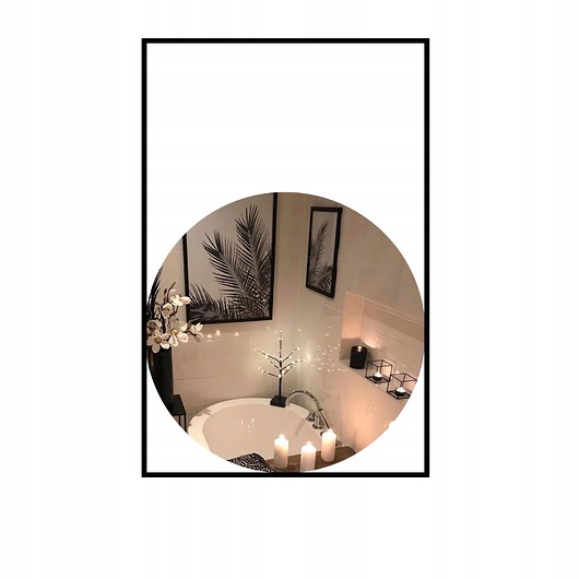 Lustro okrągłe w ramie aurora 100 cm ścienne loft łazienka garderoba pokój
