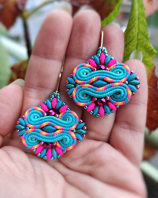 Aztec Turkusowe kolczyki sutasz