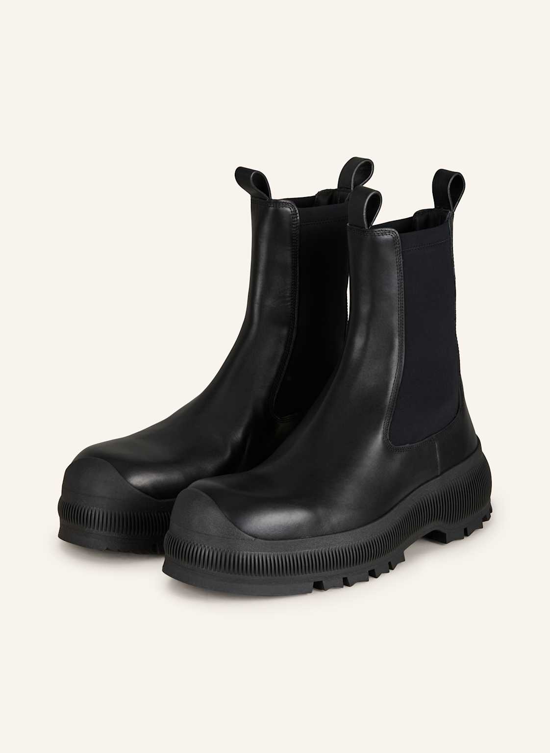 Jil Sander Botki Chelsea schwarz