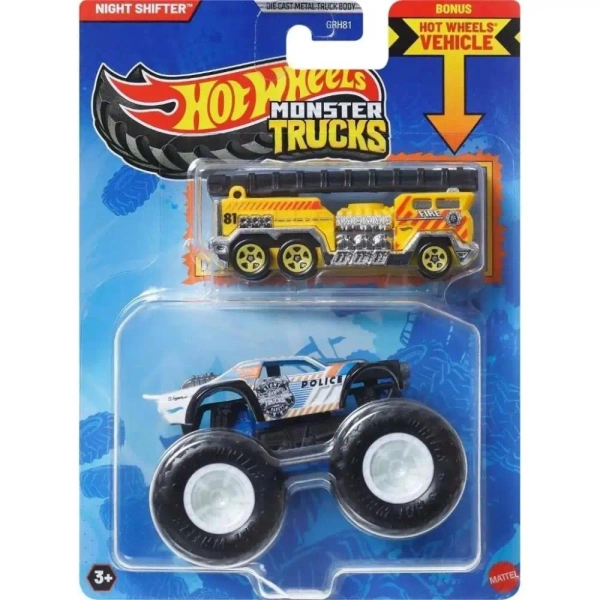 Hot Wheels Monster Trucks Pojazd 1:64 + auto JCG38 - Mattel
