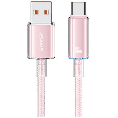 Kabel USB-A USB-C USAMS Cloud Series 6A 1.2m Różowy