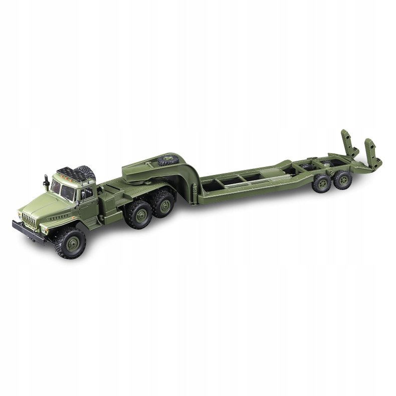 WOJSKOWY SAMOCHÓD ZDALNIE STEROWANY URAL MILITARY Z PRZYCZEPĄ 1/16 PREZENT