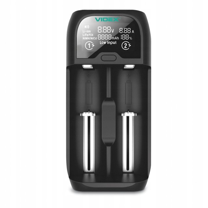 Ładowarka Videx VCH-UD200,16340,17670, 18350, 18500, 18650, AA, AAA, C R14
