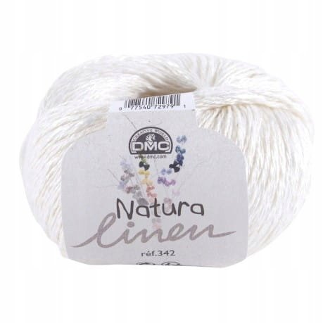 Włóczka lniana DMC Natura Linen kol. 01 Perłowy biały