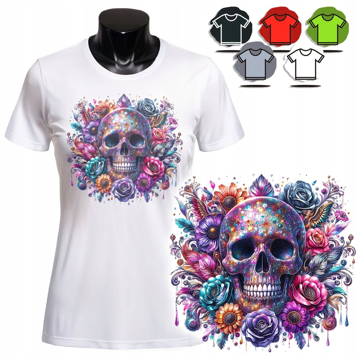 KOSZULKA DAMSKA Z NADRUKIEM T-SHIRT - CZACHY - XS