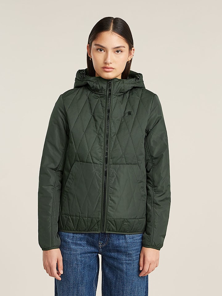 G-Star Kurtka pikowana w kolorze zielonym