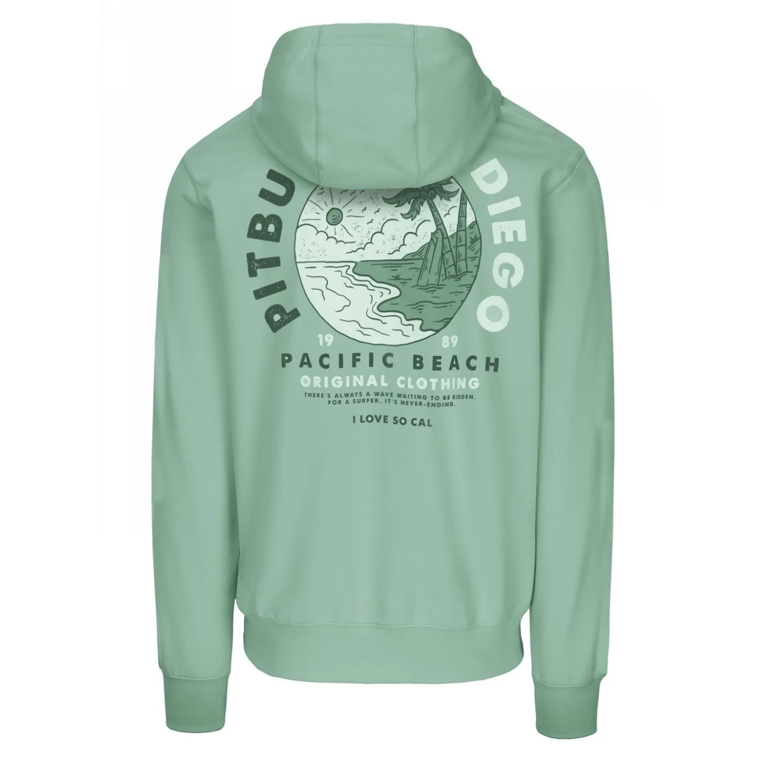 PITBULL BLUZA ROZPINANA z kapturem Tricot Terry 280 Planet Surf '25 - Jasnomiętowa