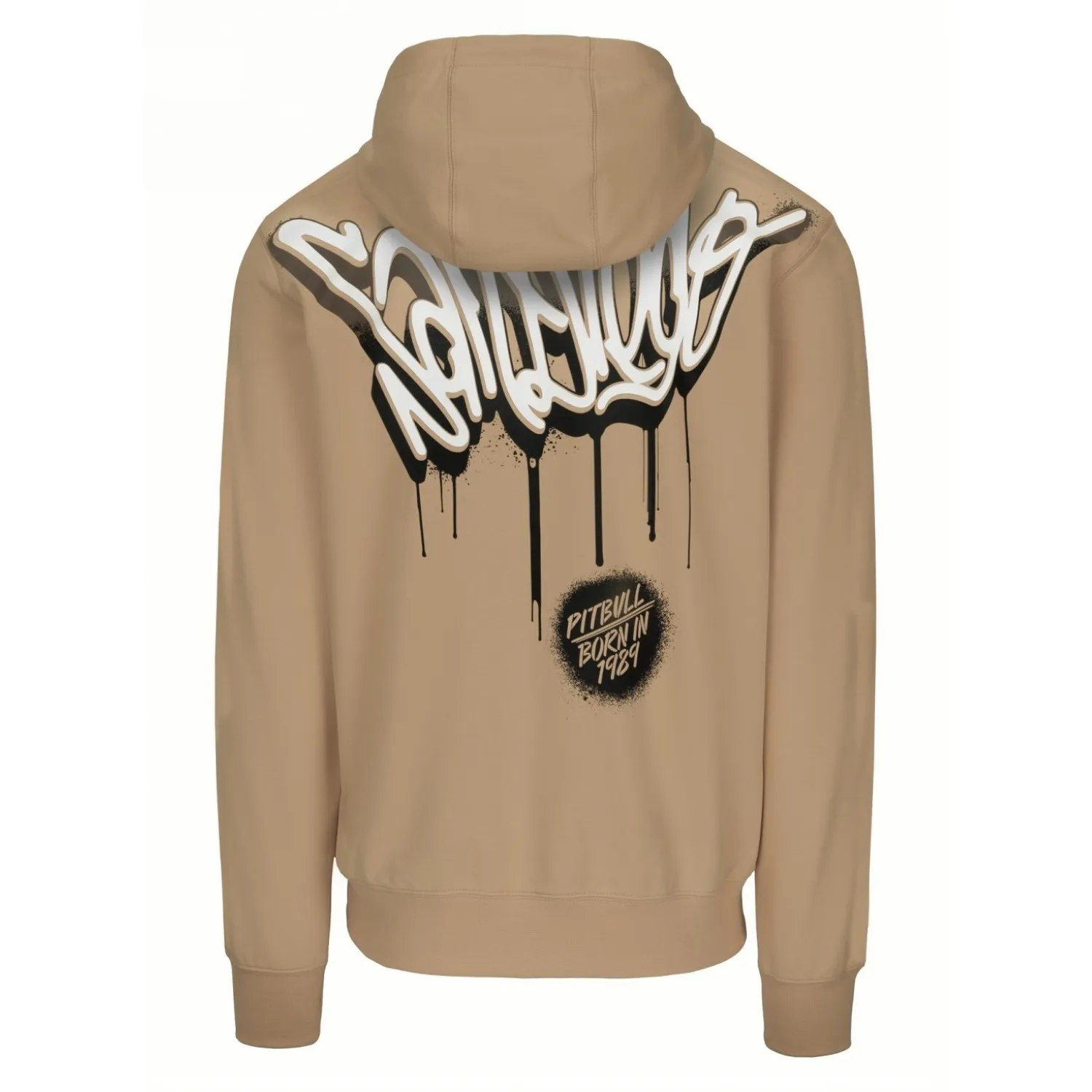 PITBULL BLUZA ROZPINANA z kapturem Tricot Terry 280 Graffitti '25 - Piaskowa