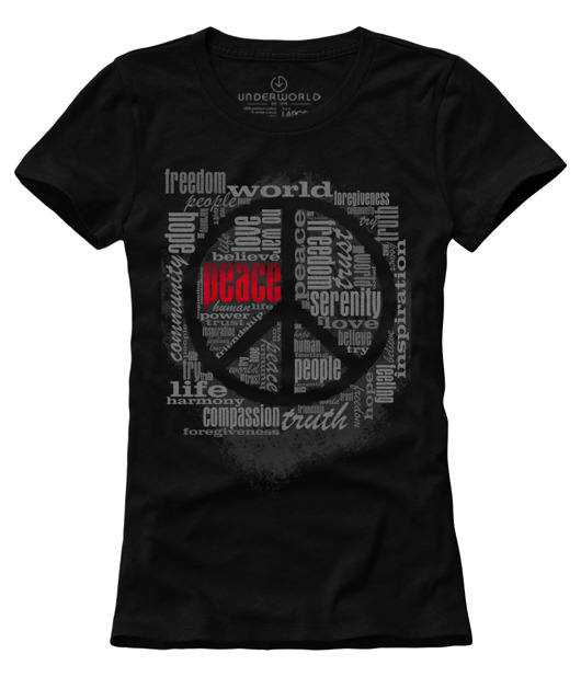 T-shirt damski UNDERWORLD Peace czarny