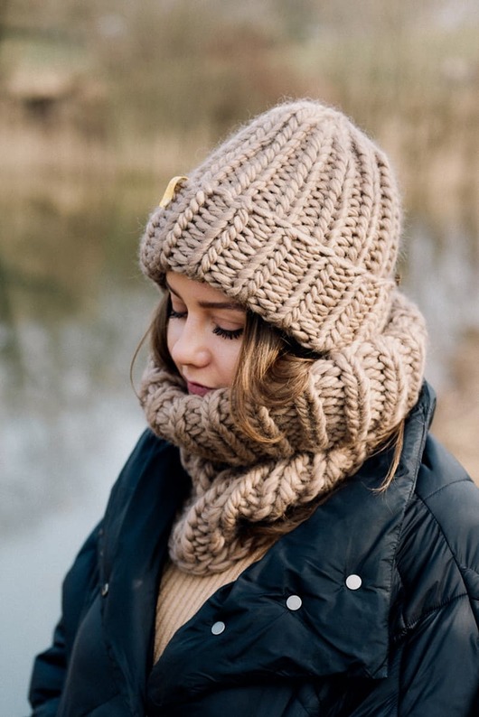 Wełniana czapka zimowa peruvian WOOLY toffi