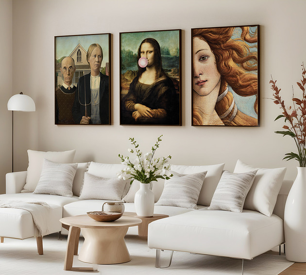 Zestaw 3 plakatów Sztuka Mona Lisa Da Vinci