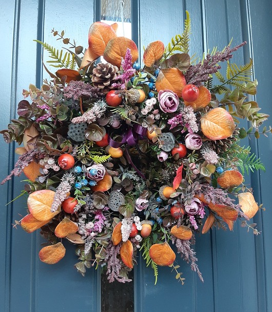 Wianek pomarańczowo - jagodowo