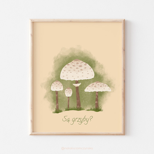 Plakat Kania Czubajka - Są grzyby?