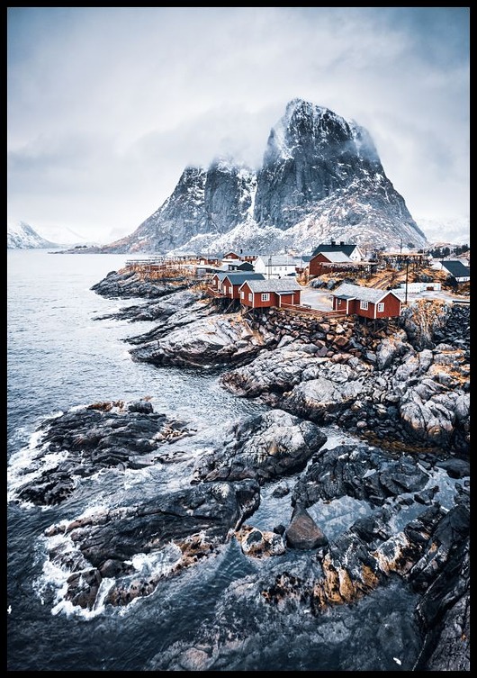 Plakat Wioska rybacka w Norwegii