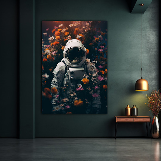 Kosmiczny spokój - Plakat - Druk - Astronauta, Abstrakcja, Surrealizm, Loft #1