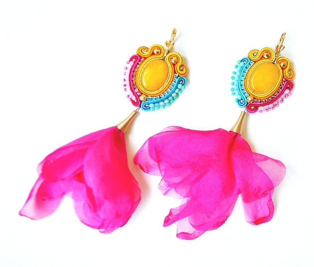 Sutaszowe kolczyki SUNRISE