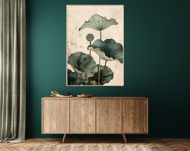 Lotus - Plakat, druk - Chiński Orient, Harmonia Zen, Roślinny #5