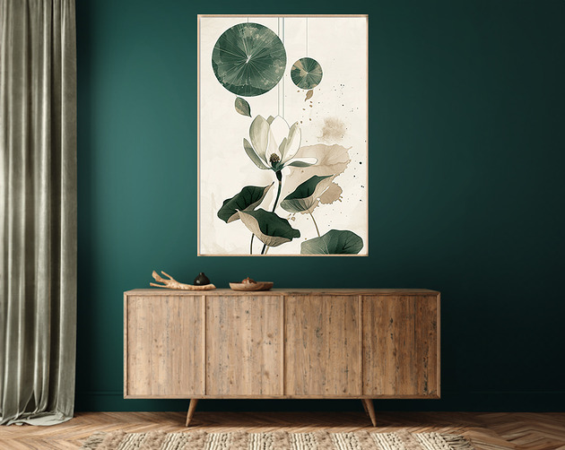 Magnolia - Plakat, druk - Chiński Orient, Harmonia Zen, Roślinny #9