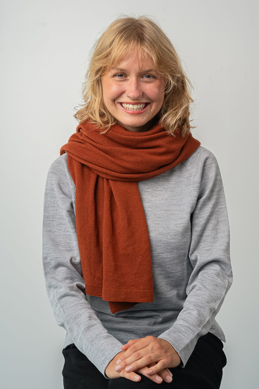 Szal Wełniany MANUL Miedziany- duży lekki pluszowy szalik 100% Merino RWS