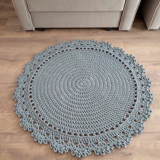 Dywan okrągły szydełkowy ze sznurka 100cm