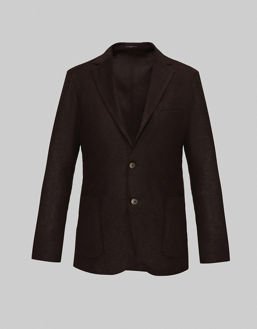 Marynarka almenno z wełną brąz slim fit