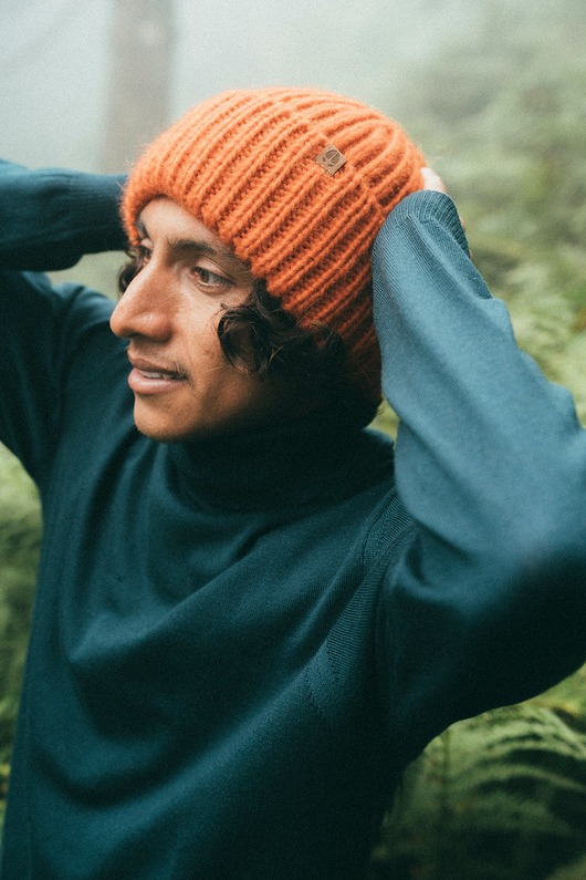 Sweter Męski OCELOT Zielony Butelkowy- wełniany golf 100% merino M/L