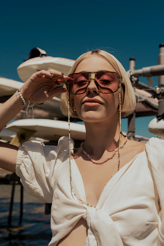 Choker z surowym Opalem Różowym