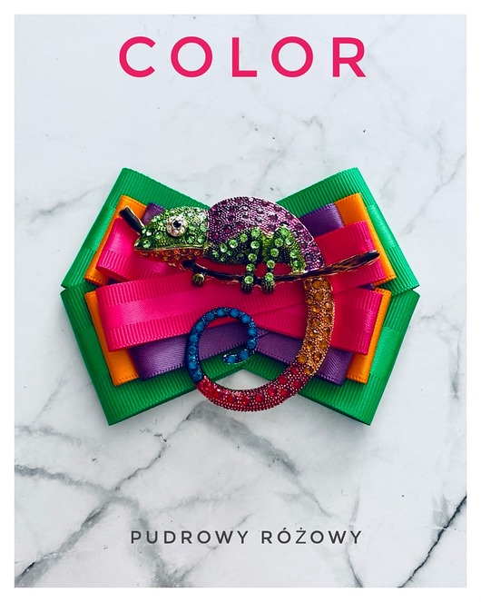 Brosza z Ogromnym Kameleonem Kolekcja COLOR