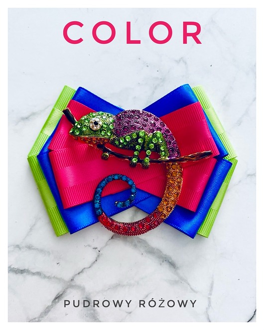 Brosza z Ogromnym Kameleonem Kolekcja COLOR