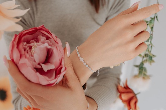 Bransoletka na Miłość z Akwamarynem i Kwarcem Różowym