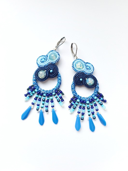 Kolczyki sutasz granatowo-niebieskie