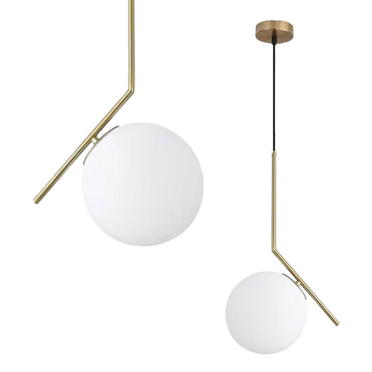 Lampa wisząca zwis żyrandol lampa na sufit złota szkło kula LED E27