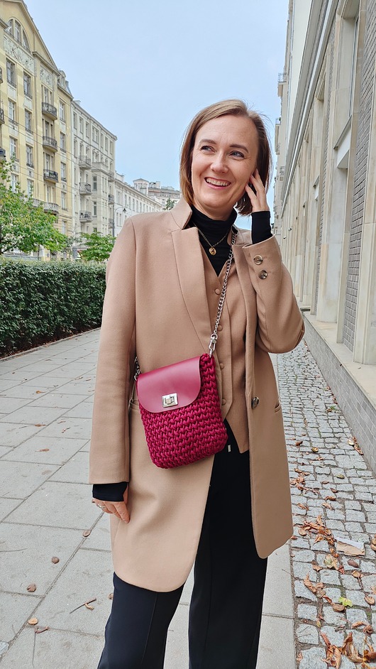 Mini Elegant Bag - bordo z łańcuszkiem
