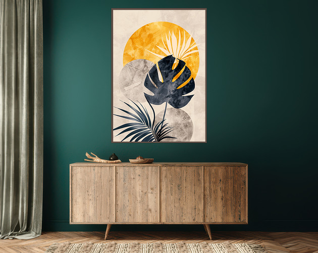 Monstera - Plakat, druk - Chiński Orient, Harmonia Zen, Roślinny #62