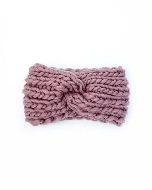 Gruba opaska z wełny peruwiańskiej fiołkowy róż