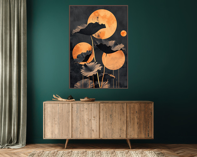 Lotus - Plakat, druk - Chiński Orient, Harmonia Zen, Roślinny #68