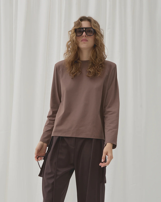 Longsleeve Art cacao z poduchami