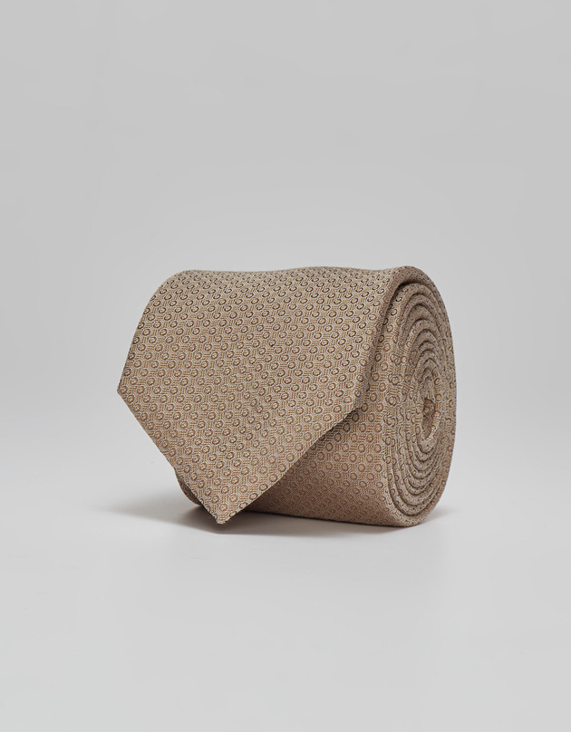 Krawat seta&cottone 70 beżowy