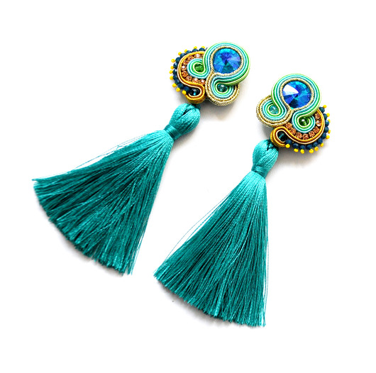 Sutaszowe kolczyki TROPEA z chwostami