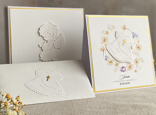 Kartka na chrzest z pudełkiem i kopertą, 44A