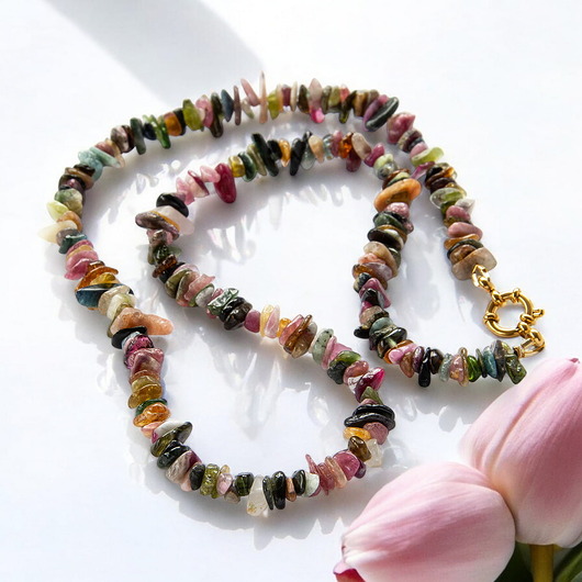 Naszyjnik z kamieni naturalnych - turmalin