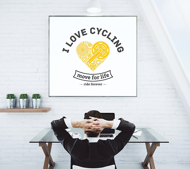 Plakat. I love cycling