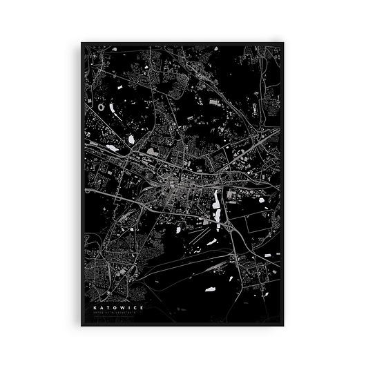 Mapa Katowic, Plakat Katowice, Mapy miast