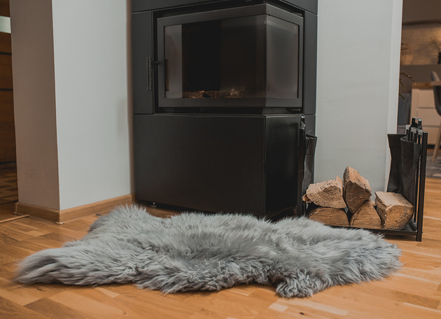 Skóra Owcza Naturalna Szara EKO Dywan Dywanik Skóra Szara