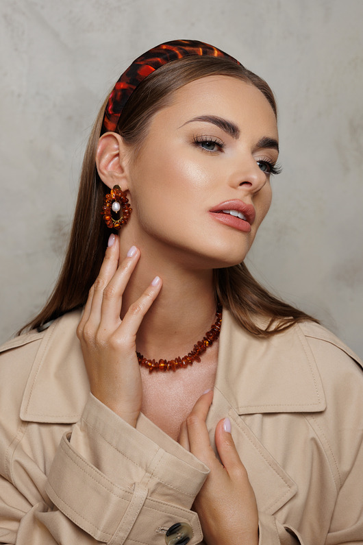 Kolczyki Amber Pearls